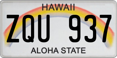 HI license plate ZQU937