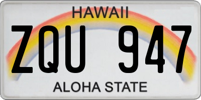 HI license plate ZQU947