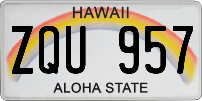 HI license plate ZQU957