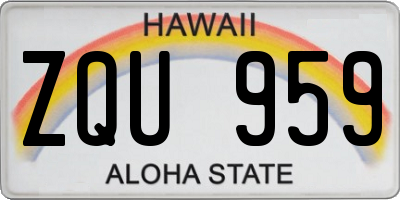 HI license plate ZQU959