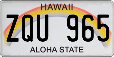 HI license plate ZQU965