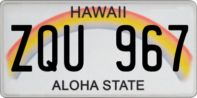 HI license plate ZQU967