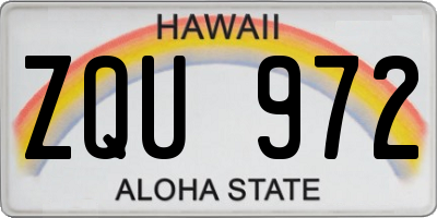 HI license plate ZQU972