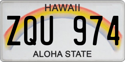 HI license plate ZQU974