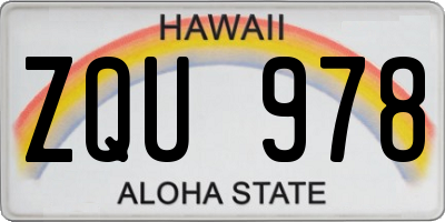 HI license plate ZQU978