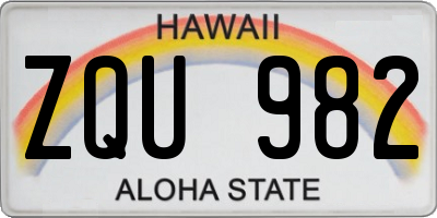 HI license plate ZQU982