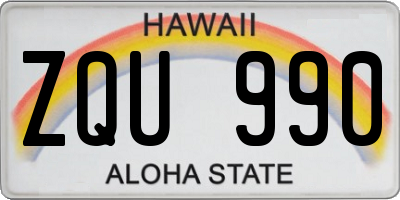 HI license plate ZQU990
