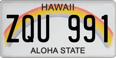 HI license plate ZQU991