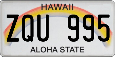 HI license plate ZQU995