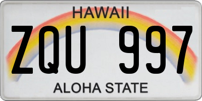 HI license plate ZQU997
