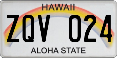 HI license plate ZQV024