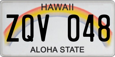 HI license plate ZQV048