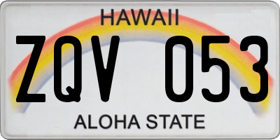 HI license plate ZQV053