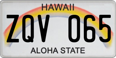 HI license plate ZQV065