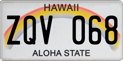 HI license plate ZQV068