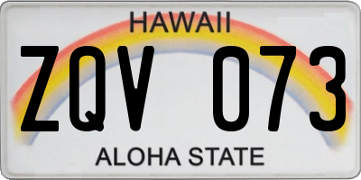HI license plate ZQV073