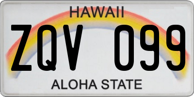 HI license plate ZQV099