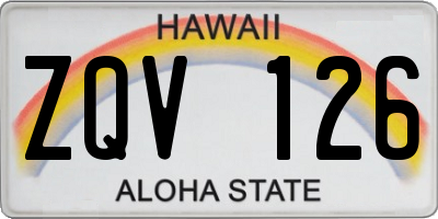 HI license plate ZQV126