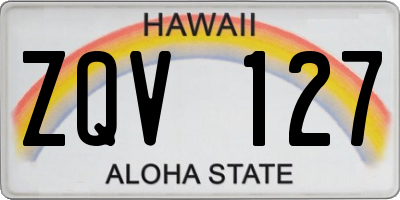 HI license plate ZQV127