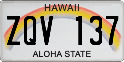 HI license plate ZQV137