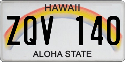 HI license plate ZQV140
