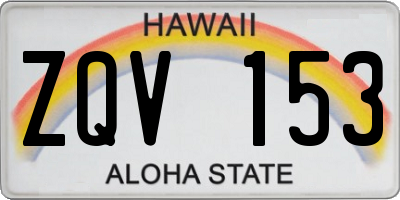 HI license plate ZQV153