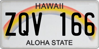 HI license plate ZQV166