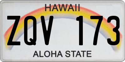 HI license plate ZQV173