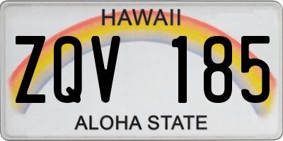 HI license plate ZQV185