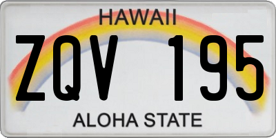 HI license plate ZQV195