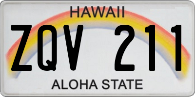 HI license plate ZQV211