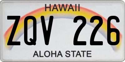 HI license plate ZQV226