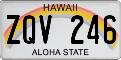 HI license plate ZQV246