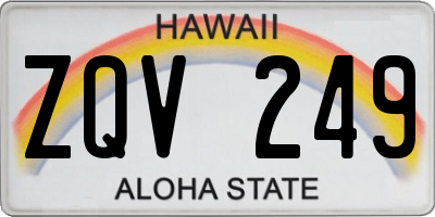 HI license plate ZQV249