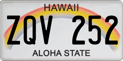 HI license plate ZQV252