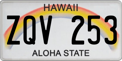 HI license plate ZQV253