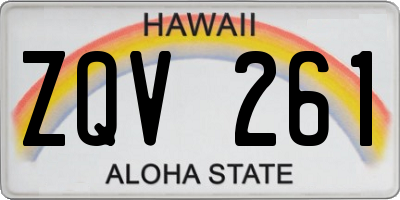 HI license plate ZQV261
