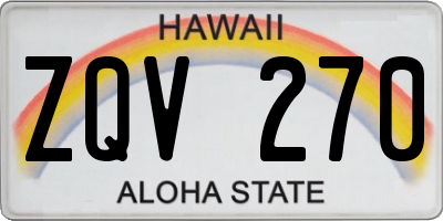 HI license plate ZQV270