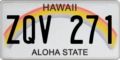 HI license plate ZQV271