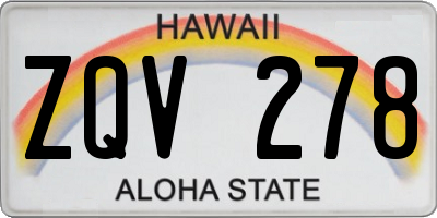 HI license plate ZQV278