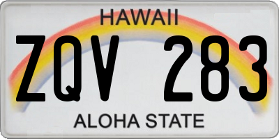 HI license plate ZQV283