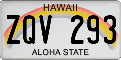 HI license plate ZQV293