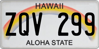 HI license plate ZQV299