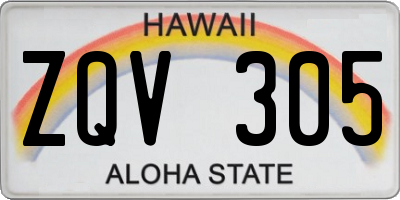 HI license plate ZQV305