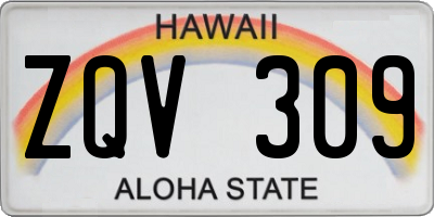 HI license plate ZQV309
