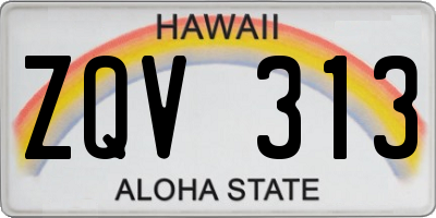 HI license plate ZQV313