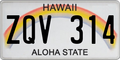 HI license plate ZQV314