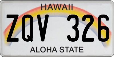 HI license plate ZQV326