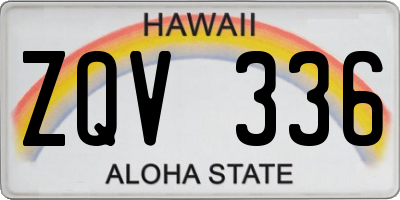 HI license plate ZQV336