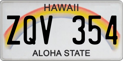 HI license plate ZQV354
